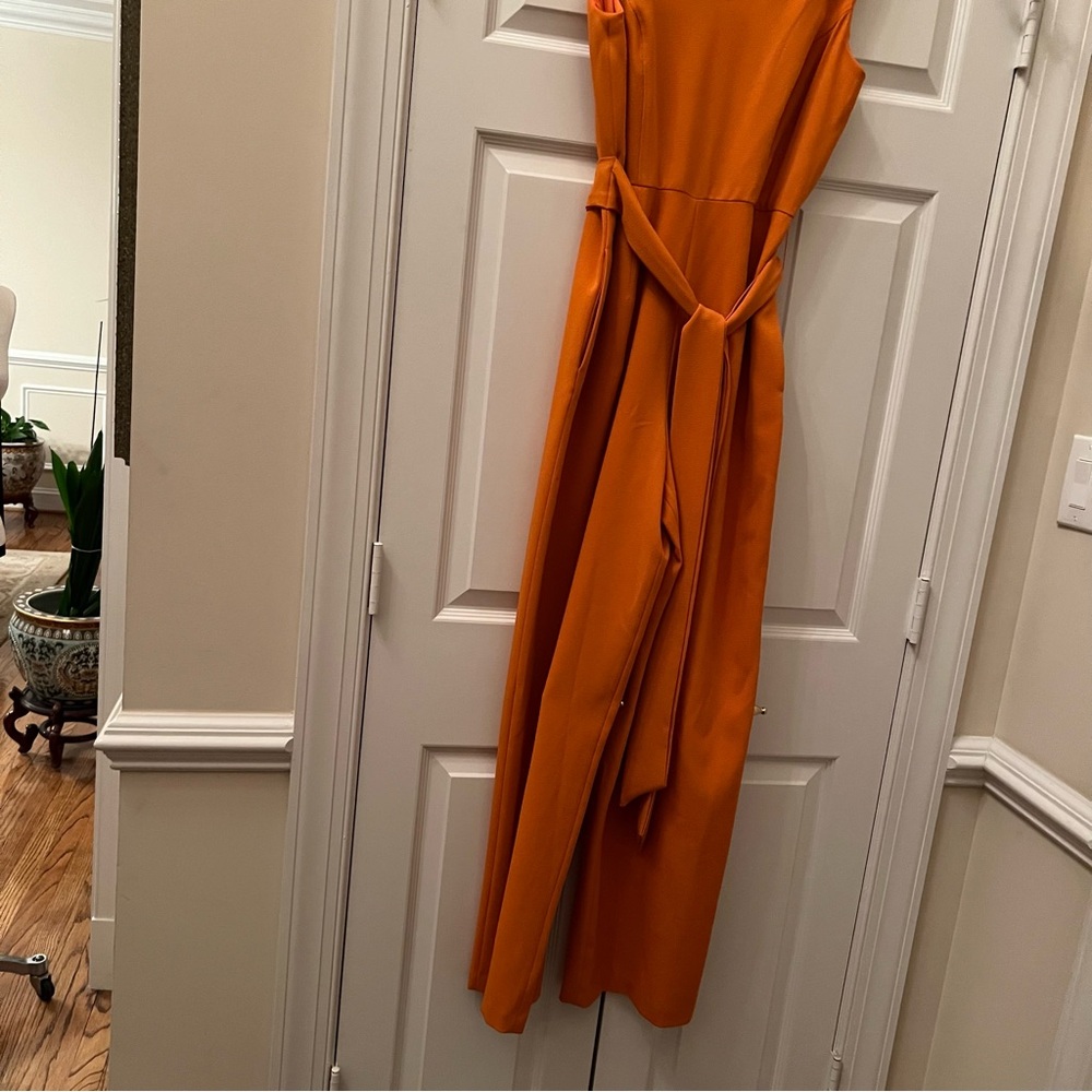 NWT - INC International Concepts –Size 8 Orange Sleeveless V-neck Jumpsuit - Picture 3 of 11